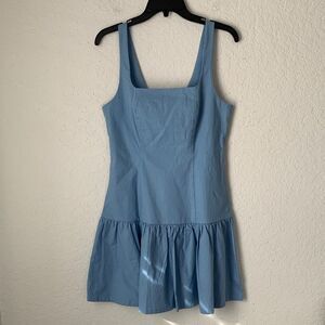 NWT Stevie by Steve Madden Light Blue Drop Waist Lace Up Mini Dress Size M